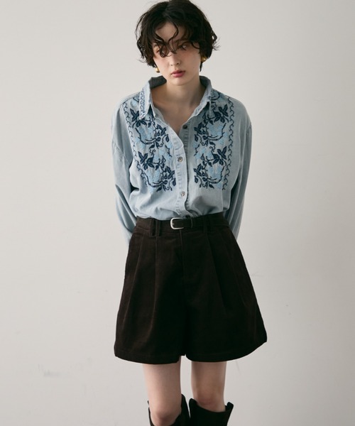 Trish（トリッシュ）の「オリエンタル刺繍デニムシャツ（シャツ/ブラウス・レディース・ネイビー/サックスブルー・FREE）」の22枚目の写真