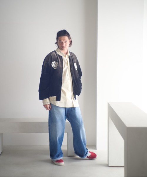 ADAM PATEK（アダムパテック）の「ADAMPATEK/aged velour souvenir jacket/エイジング加工リバーシブルベロアスカジャン（ブルゾン・メンズ・ブラック×ホワイト/ブラック×ブラック・1/2）」の21枚目の写真
