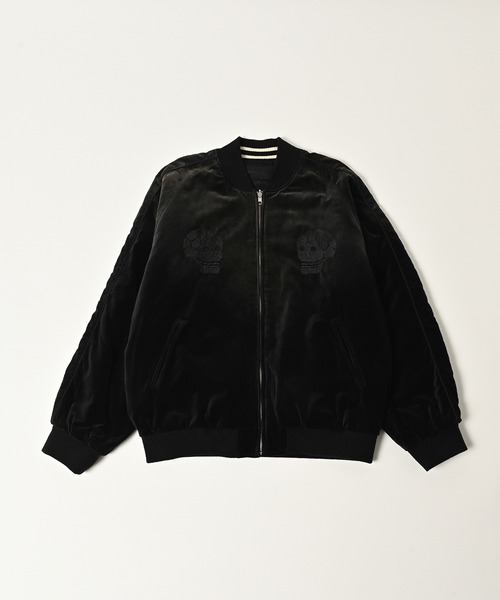 ADAM PATEK（アダムパテック）の「ADAMPATEK/aged velour souvenir jacket/エイジング加工リバーシブルベロアスカジャン（ブルゾン・メンズ・ブラック×ホワイト/ブラック×ブラック・1/2）」の22枚目の写真