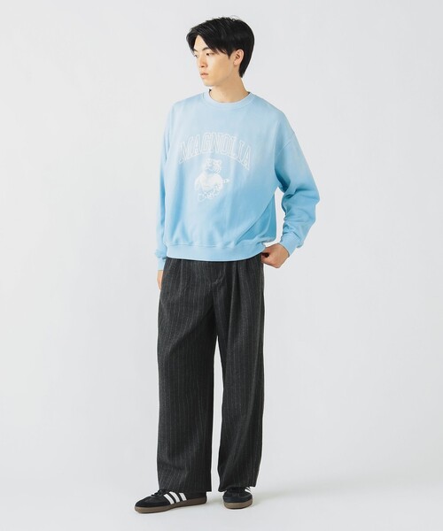 BEAMS HEART(ビームスハート)の「【2色展開】起毛 ストライプ 2タック ワイドパンツ(スラックス・メンズ・ブラック/グレー・SMALL/MEDIUM/LARGE)」の3枚目の写真