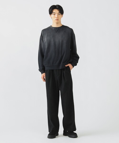 2色展開】起毛 ストライプ 2タック ワイドパンツ（スラックス）｜BEAMS