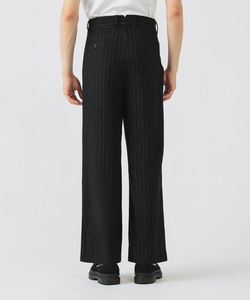 2色展開】起毛 ストライプ 2タック ワイドパンツ（スラックス）｜BEAMS