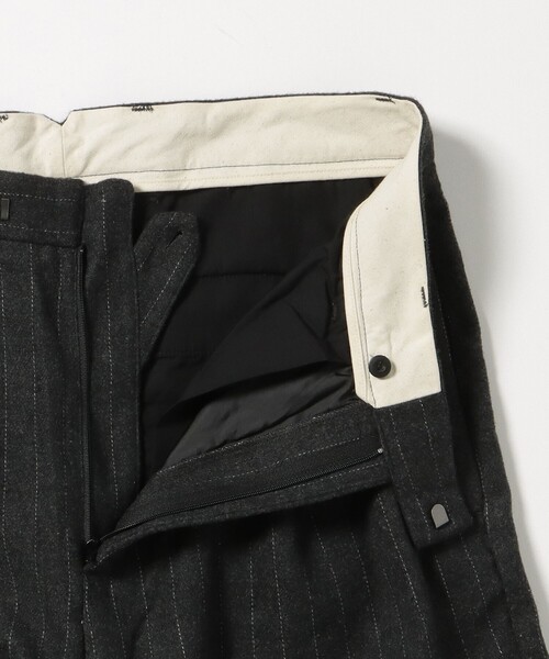 【新品】BEAMS+ 2タック ワイド テーパード ウール スラックスパンツ L BEAMS HEART（ビームス ハート） スラックス 「2色展開」起毛