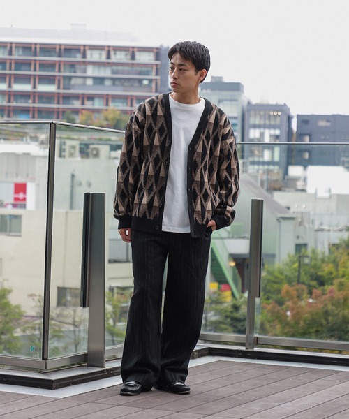 2色展開】起毛 ストライプ 2タック ワイドパンツ（スラックス）｜BEAMS