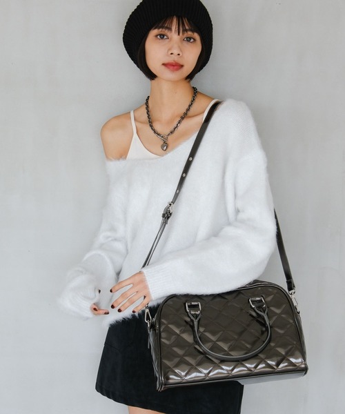 PAGEBOY(ページボーイ)の「キルティングボストンBAG(ボストンバッグ・レディース・ベージュ/ブラック・FREE)」の2枚目の写真