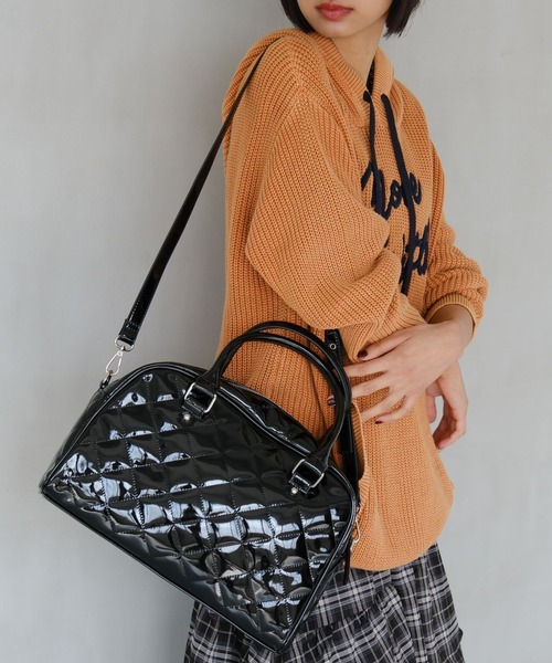 PAGEBOY(ページボーイ)の「キルティングボストンBAG(ボストンバッグ・レディース・ベージュ/ブラック・FREE)」の4枚目の写真