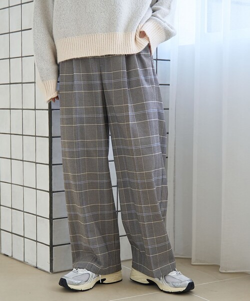 セール】【定番】イージービューティーチェックワイドパンツ（WEB限定