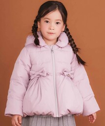 SLAP SLIP(スラップスリップ)のフード付き腰リボンペプラムダウンコート(90~130cm)(ダウンジャケット/コート)