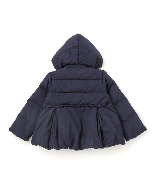 フード付き腰リボンペプラムダウンコート(90~130cm)（ダウンジャケット