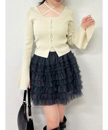 dazzlin | ボリュームフリルチュールミニスカート(スカート)