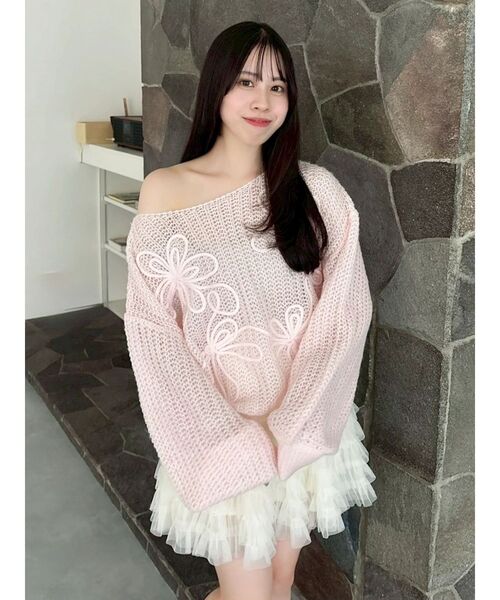 dazzlin（ダズリン）の「ボリュームフリルチュールミニスカート（スカート・レディース・アイボリー/グレー/チャコールグレー・FREE）」の9枚目の写真