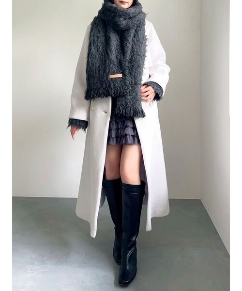 dazzlin（ダズリン）の「ボリュームフリルチュールミニスカート（スカート・レディース・アイボリー/グレー/チャコールグレー・FREE）」の21枚目の写真