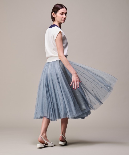 JENNE（ジェンヌ）の「クリスタルチュールスカート（スカート・レディース・グレー/ブルー/ブラック/ピンク・SMALL/LARGE/MEDIUM）」の19枚目の写真