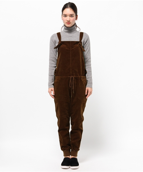 LBC（エルビーシー）の「コットンポリコーデュロイ裾リブサロペット（その他パンツ・レディース・ネイビー/ベージュ/ブラウン・LARGE/MEDIUM）」の4枚目の写真