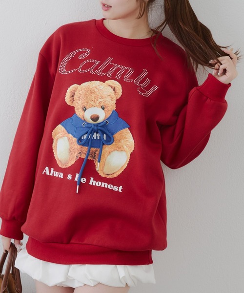 セール】キラキラロゴクマ裏起毛スウェット（スウェット）｜continuer