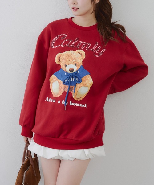 セール】キラキラロゴクマ裏起毛スウェット（スウェット）｜continuer