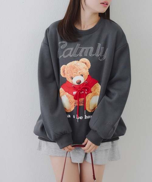セール】キラキラロゴクマ裏起毛スウェット（スウェット）｜continuer