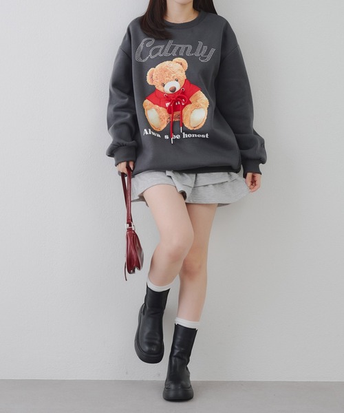 セール】キラキラロゴクマ裏起毛スウェット（スウェット）｜continuer