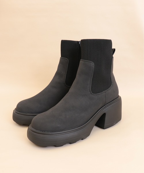 セール】ニットコンビ厚底ブーツ（ブーツ）｜artemis by DIANA