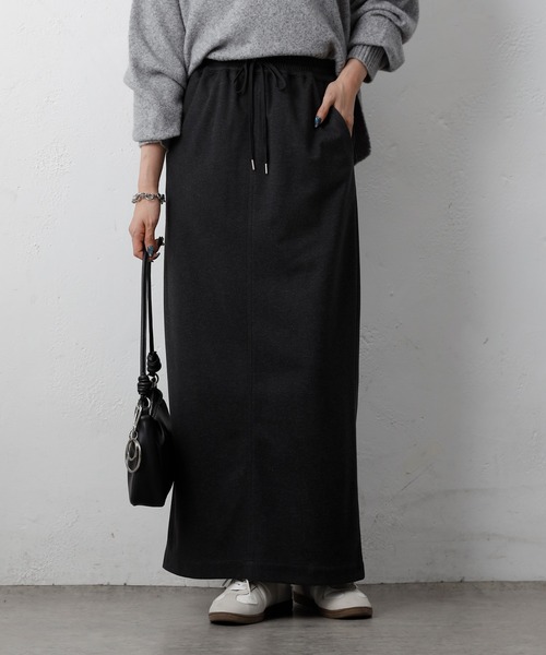 COLONY 2139（コロニートゥーワンスリーナイン）の「ウールライクジャージーイージースカート（スカート・レディース・アイボリー/チャコールグレー/ブラウン・FREE）」の3枚目の写真