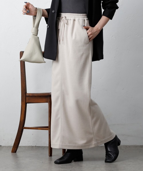 COLONY 2139（コロニートゥーワンスリーナイン）の「ウールライクジャージーイージースカート（スカート・レディース・アイボリー/チャコールグレー/ブラウン・FREE）」の2枚目の写真