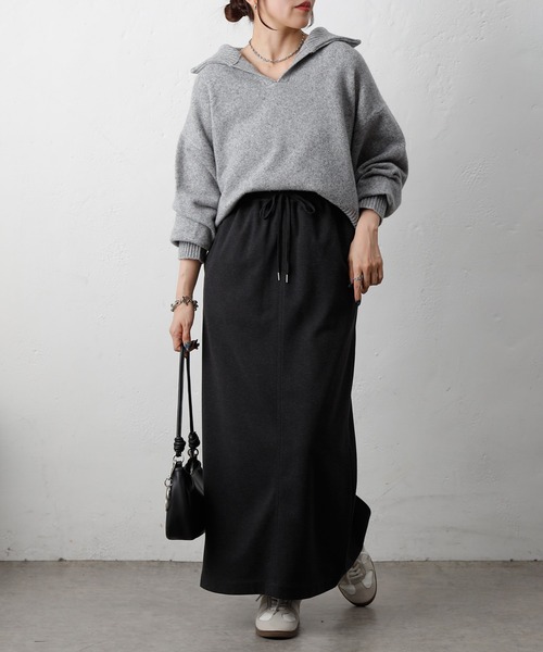 COLONY 2139（コロニートゥーワンスリーナイン）の「ウールライクジャージーイージースカート（スカート・レディース・アイボリー/チャコールグレー/ブラウン・FREE）」の6枚目の写真