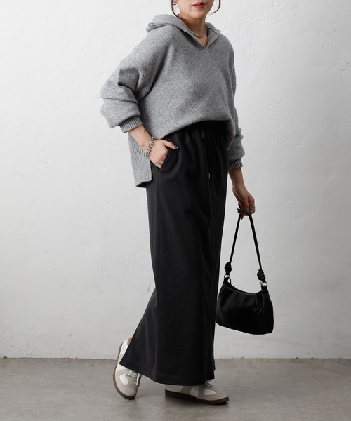 COLONY 2139（コロニートゥーワンスリーナイン）の「ウールライクジャージーイージースカート（スカート・レディース・アイボリー/チャコールグレー/ブラウン・FREE）」の8枚目の写真