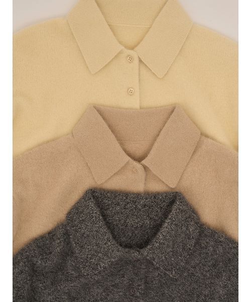 2025年✨スナイデル ハイクオリティ フォック カシミヤ ニットポロ ベージュ SNIDEL（スナイデル）の「【HIGH QUALITY】フォックスカシミヤ