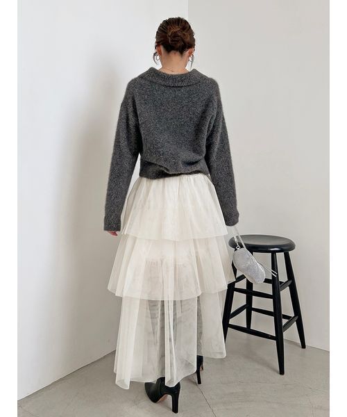 SNIDEL(スナイデル)の「【HIGH QUALITY】フォックスカシミヤニットポロ(ニット/セーター・レディース・ベージュ/イエロー/ダークグレー・F)」の13枚目の写真