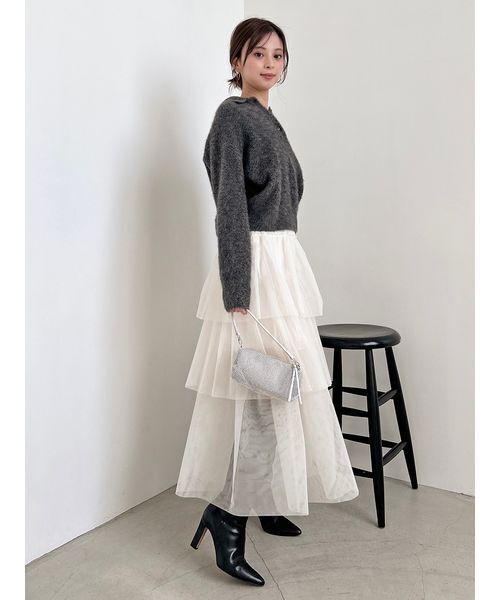 SNIDEL(スナイデル)の「【HIGH QUALITY】フォックスカシミヤニットポロ(ニット/セーター・レディース・ベージュ/イエロー/ダークグレー・F)」の15枚目の写真