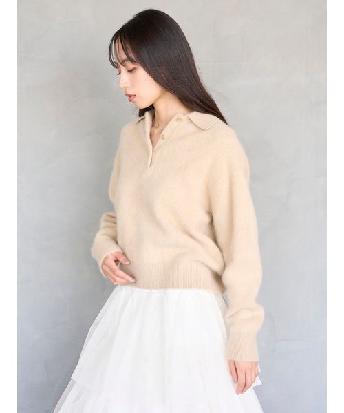 セール】【HIGH QUALITY】フォックスカシミヤニットポロ（ニット