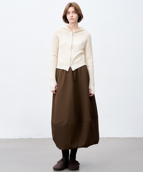 tageechita（タジチタ）の「【tageechita】ジャカードキルティングバルーンスカート（スカート・レディース・ブラウン/ブラック・S/M/L）」の11枚目の写真