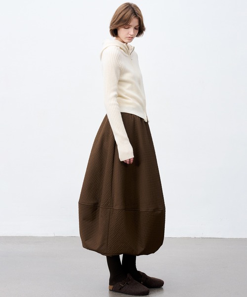 tageechita（タジチタ）の「【tageechita】ジャカードキルティングバルーンスカート（スカート・レディース・ブラウン/ブラック・S/M/L）」の17枚目の写真