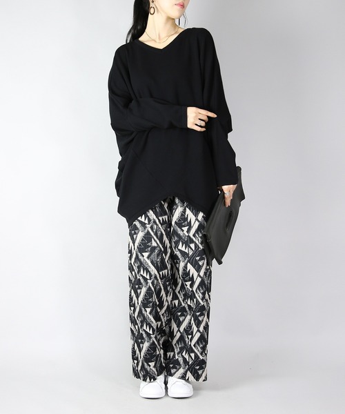 and it_(アンドイット)の「前後2wayバンザイドルマンコットンニット(ニット/セーター・レディース・ネイビー/グレー/ブラック/スモークピンク・FREE)」の11枚目の写真