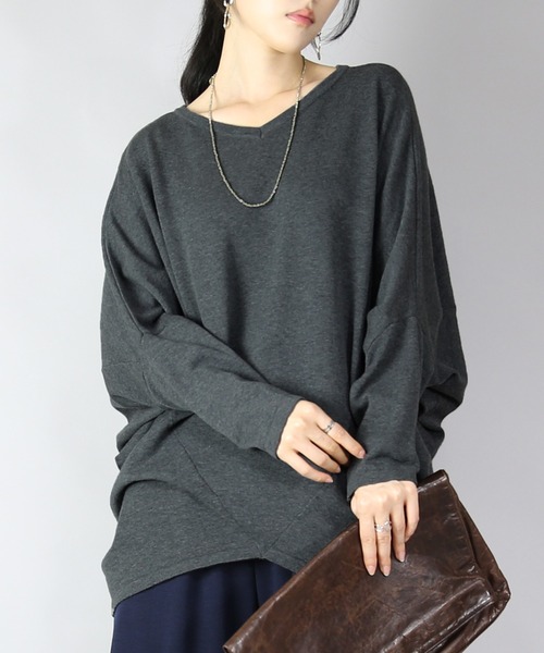 and it_(アンドイット)の「前後2wayバンザイドルマンコットンニット(ニット/セーター・レディース・ネイビー/グレー/ブラック/スモークピンク・FREE)」の12枚目の写真