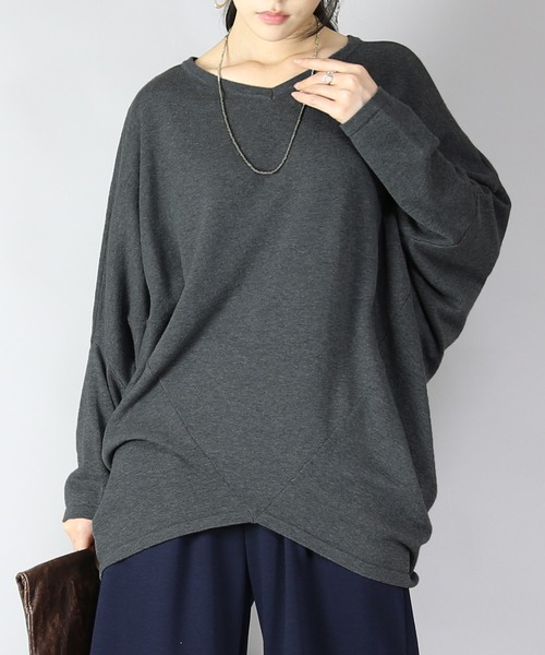 and it_(アンドイット)の「前後2wayバンザイドルマンコットンニット(ニット/セーター・レディース・ネイビー/グレー/ブラック/スモークピンク・FREE)」の13枚目の写真