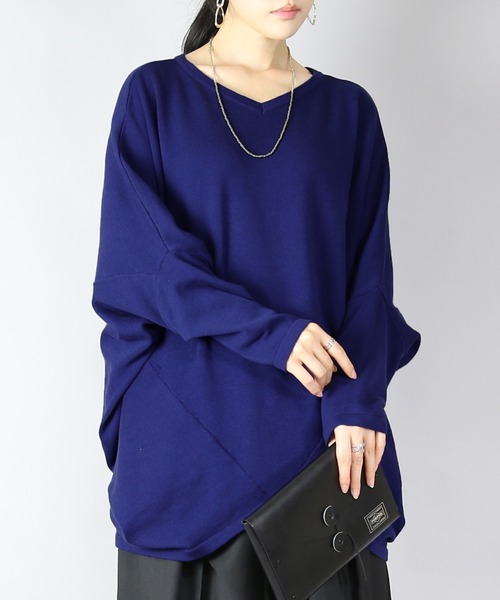 and it_(アンドイット)の「前後2wayバンザイドルマンコットンニット(ニット/セーター・レディース・ネイビー/グレー/ブラック/スモークピンク・FREE)」の18枚目の写真