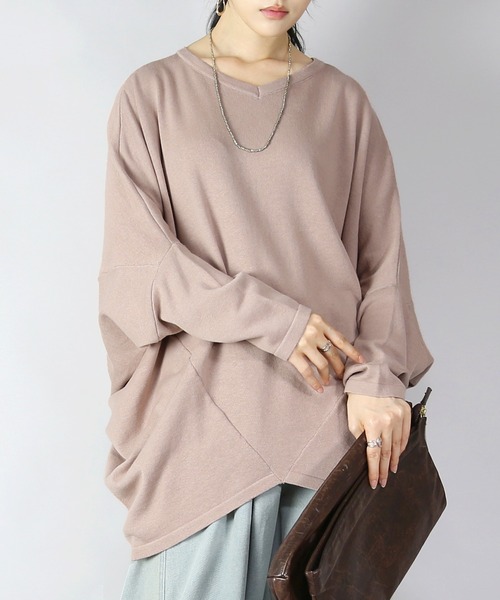 and it_(アンドイット)の「前後2wayバンザイドルマンコットンニット(ニット/セーター・レディース・ネイビー/グレー/ブラック/スモークピンク・FREE)」の22枚目の写真