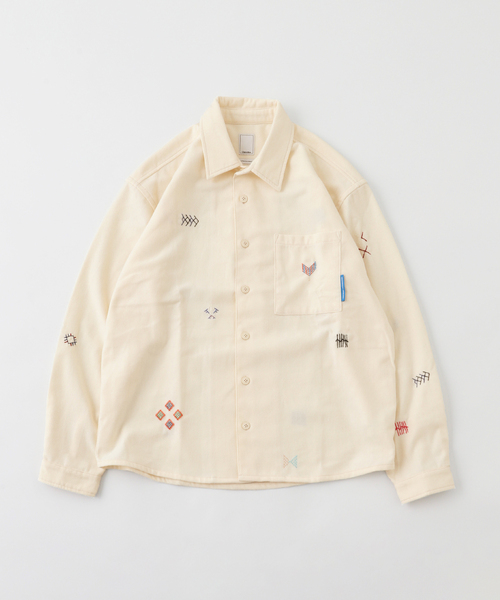 Liberaiders(リベレイダース)の「Liberaiders / リベレイダース TIFINAGH EMBROIDERY フランネルシャツ(シャツ/ブラウス・メンズ・ホワイト・MEDIUM)」の1枚目の写真