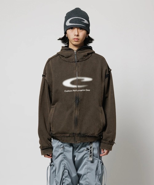 CPG(シーピージー)の「【CPG】CPG HT LOGO ZIP HOODIE(パーカー・メンズ・グレー/ブラウン・M/L)」の8枚目の写真