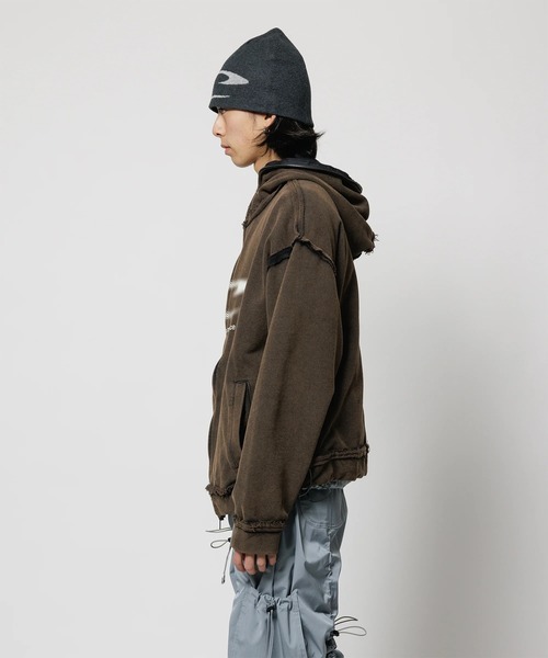 CPG(シーピージー)の「【CPG】CPG HT LOGO ZIP HOODIE(パーカー・メンズ・グレー/ブラウン・M/L)」の9枚目の写真