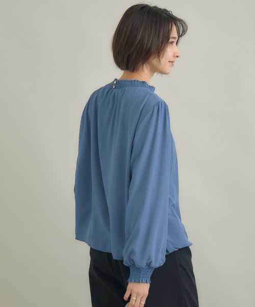 KATHARINE ROSS(キャサリンロス)の「【KATHARINE ROSS】シャーリング襟ブラウス(シャツ/ブラウス・レディース・ブルー/アイボリー/ライトグレー・FREE)」の14枚目の写真