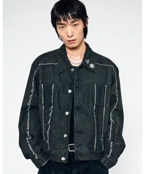 NOMANUAL(NOMANUAL)の「R.E TRUCKER JACKET - WASHED CHARCOAL(デニムジャケット・レディース・その他・MEDIUM/LARGE)」の3枚目の写真