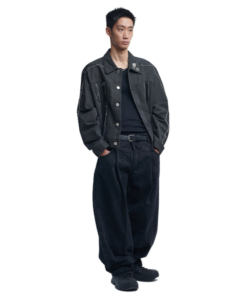 NOMANUAL(NOMANUAL)の「R.E TRUCKER JACKET - WASHED CHARCOAL(デニムジャケット・レディース・その他・MEDIUM/LARGE)」の4枚目の写真
