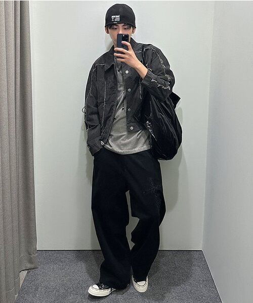 NOMANUAL(NOMANUAL)の「R.E TRUCKER JACKET - WASHED CHARCOAL(デニムジャケット・レディース・その他・MEDIUM/LARGE)」の9枚目の写真