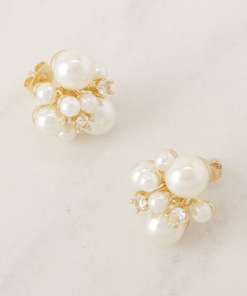 couture brooch(クチュールブローチ)の「パール調ビジューピアス(ピアス(両耳用)・レディース・ゴールド・00)」の4枚目の写真