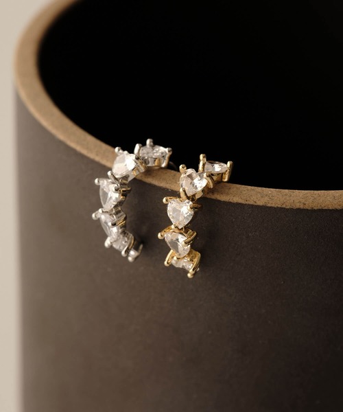 ZAKKA-BOX（ザッカボックス）の「ビジューハートピアスイヤーカフセット（ピアス（片耳用）・レディース・ゴールド/シルバー・FREE）」の17枚目の写真