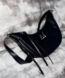 MUCENT(Zg)Moonbella Metal Logo Crescent Hobo Crossbody Bag Unisex(bZW[obO)