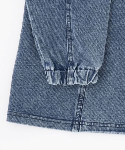 X-girl Stages(エックスガールステージス)の「ロゴ刺しゅうデニムスウェットワンピース(ワンピース・キッズ・ブルー/ピンク・140cm/130cm/100cm/90cm/110cm/120cm)」の3枚目の写真