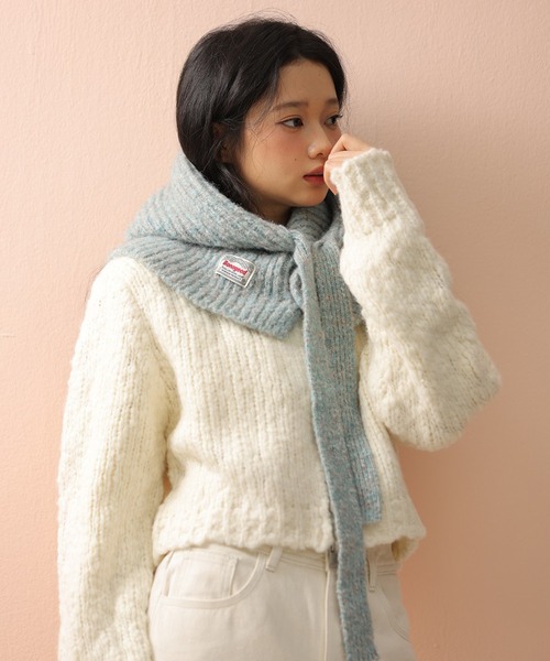 Chiina /ミックスカラー アクリルニットバラクラバ（ニットキャップ